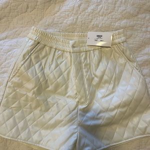 White Leather Shorts